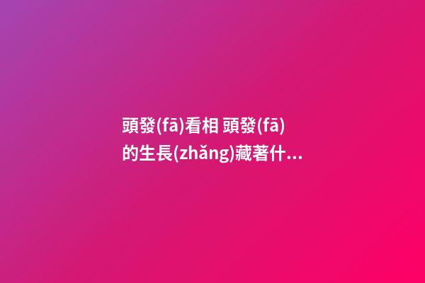 頭發(fā)看相 頭發(fā)的生長(zhǎng)藏著什么秘密